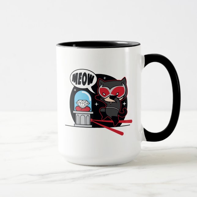 Chibi Catwoman Stealing A Diamond Mug (Right)