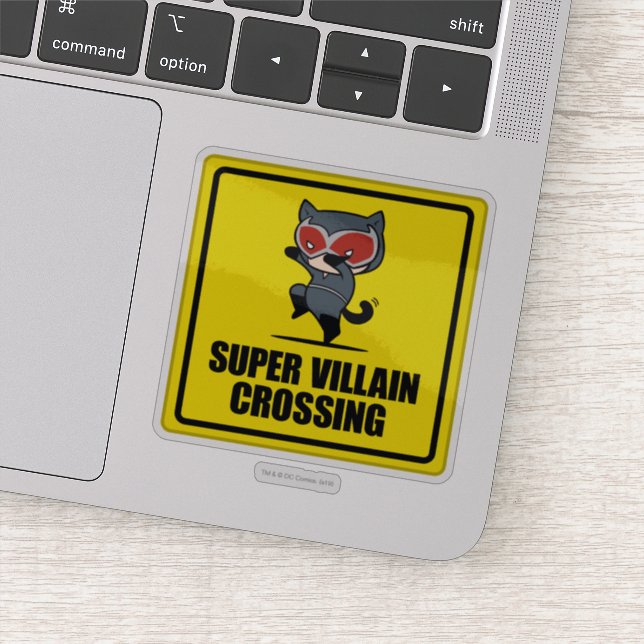 Chibi Catwoman Super Villain Crossing Sign (Detail)
