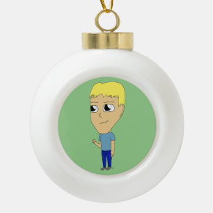 chibi    ceramic ball christmas ornament