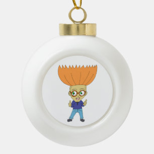 chibi ceramic ball christmas ornament