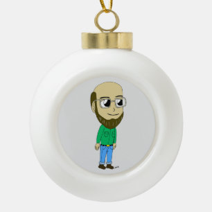 chibi ceramic ball christmas ornament