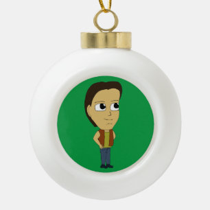 chibi   ceramic ball christmas ornament