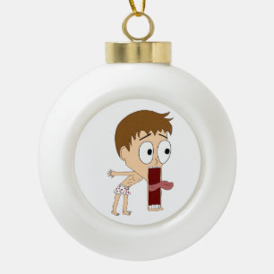 chibi     ceramic ball christmas ornament