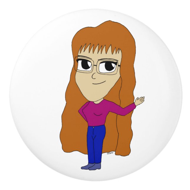 chibi    ceramic knob (Front)