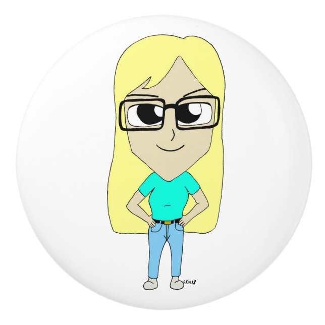 chibi    ceramic knob (Front)