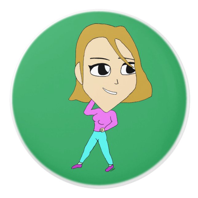 chibi     ceramic knob (Front)