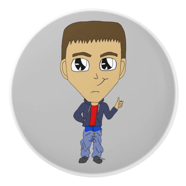 chibi    ceramic knob (Front)