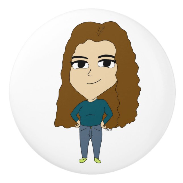 chibi    ceramic knob (Front)