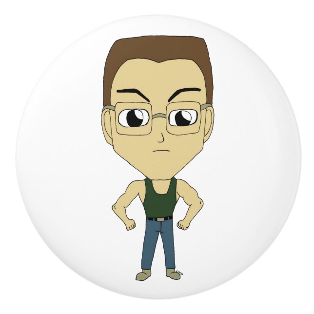 chibi    ceramic knob (Front)