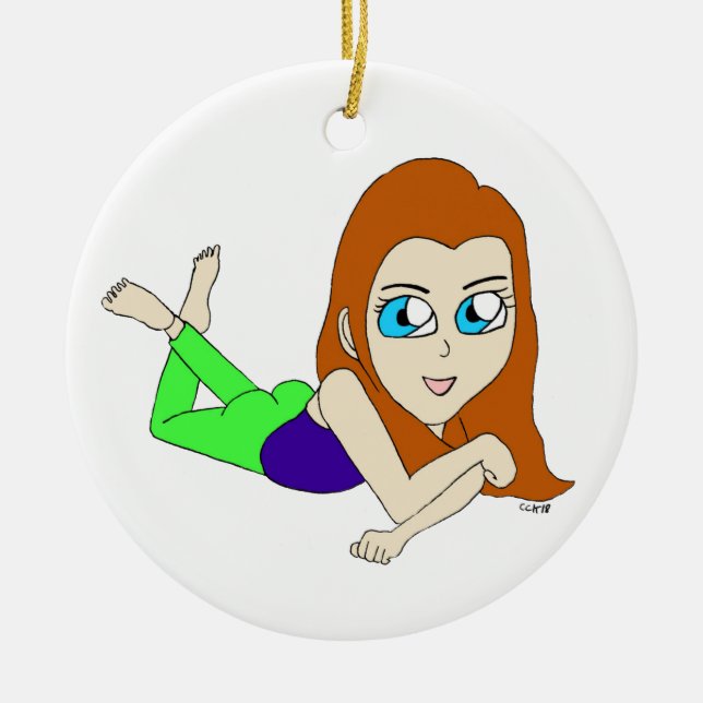 chibi    ceramic ornament (Front)