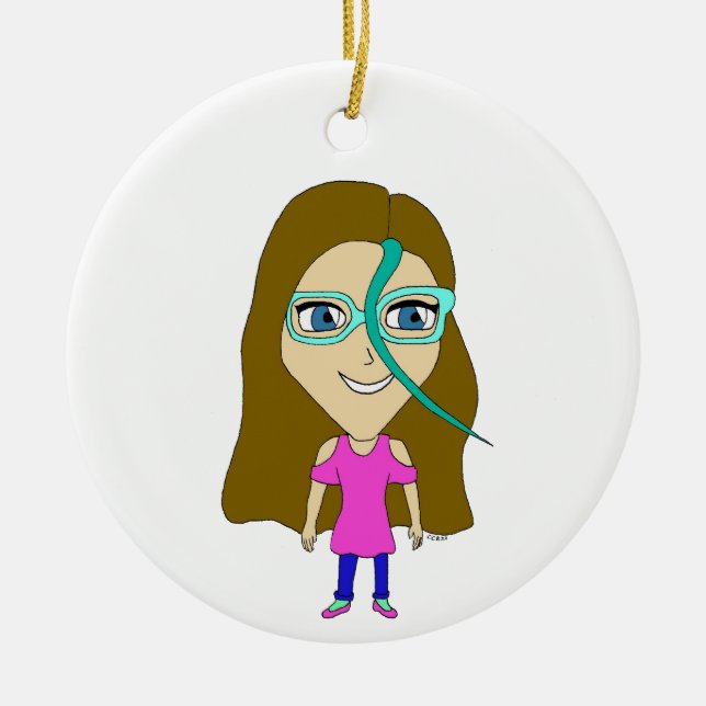 chibi    ceramic ornament (Front)
