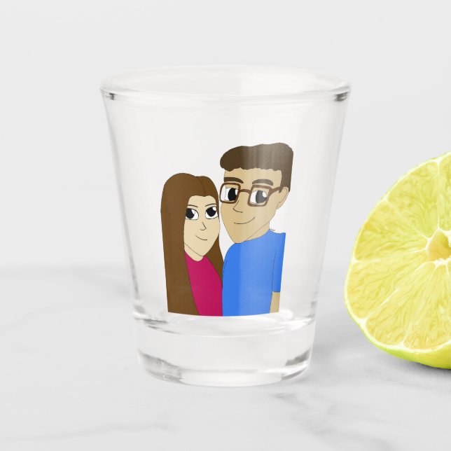 Chibi couple shot glass (Front)