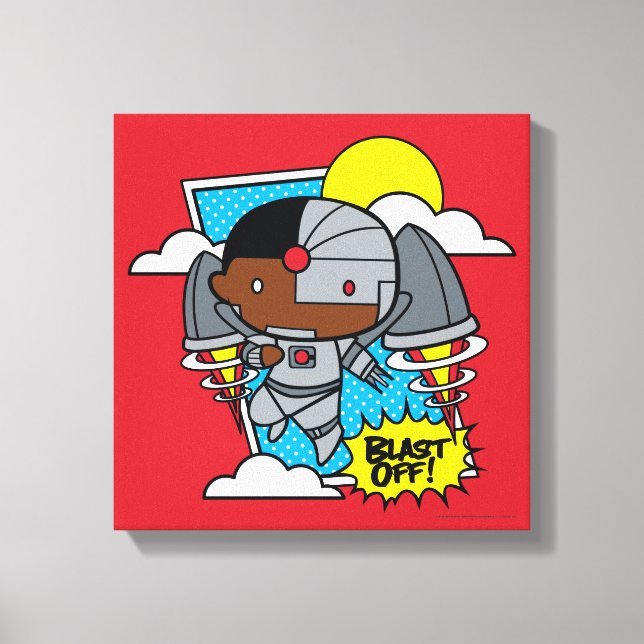 Chibi Cyborg Blast Off! Canvas Print (Front)
