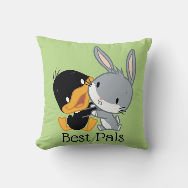 Chibi DAFFY DUCK™ & BUGS BUNNY™ Cushion (Front)