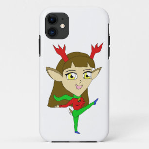 chibi dancing reindeer girl iPhone 11 case