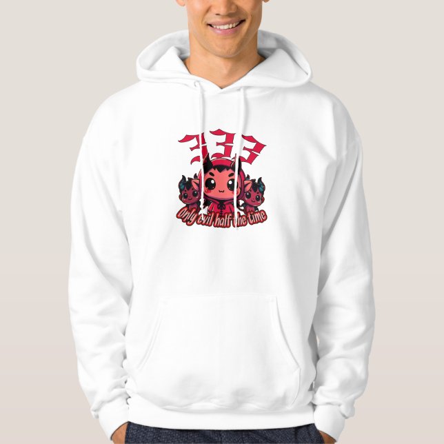 Chibi Devil - 333 Only evil half the time Hoodie (Front)