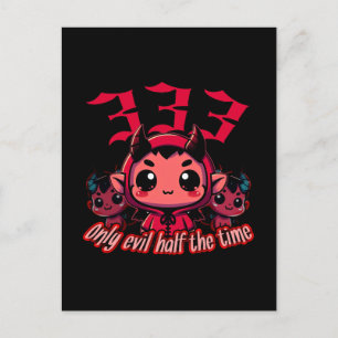 Chibi Devil - 333 Only evil half the time Postcard