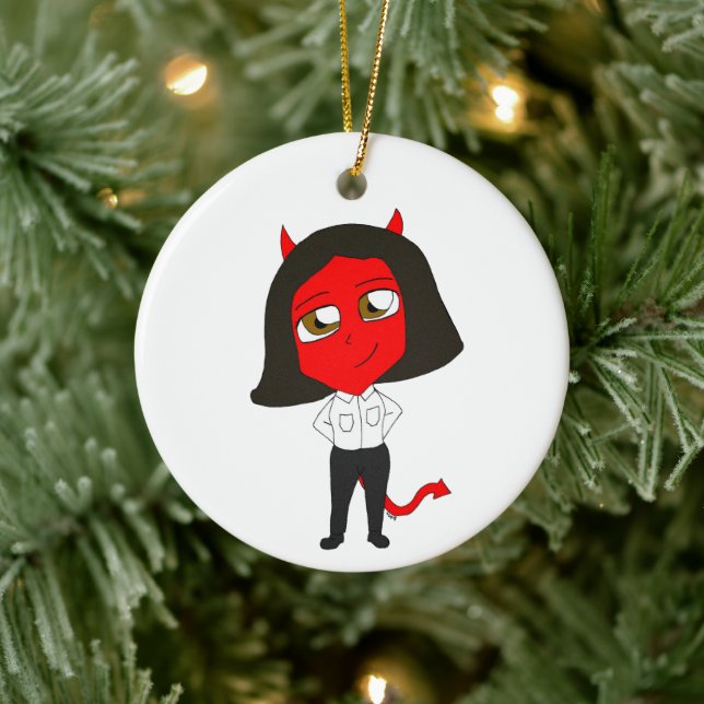 chibi devil girl ceramic ornament (Tree)