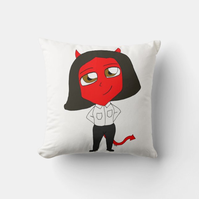 chibi devil girl  cushion (Front)