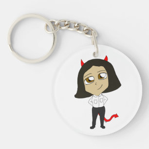 chibi devil girl key ring