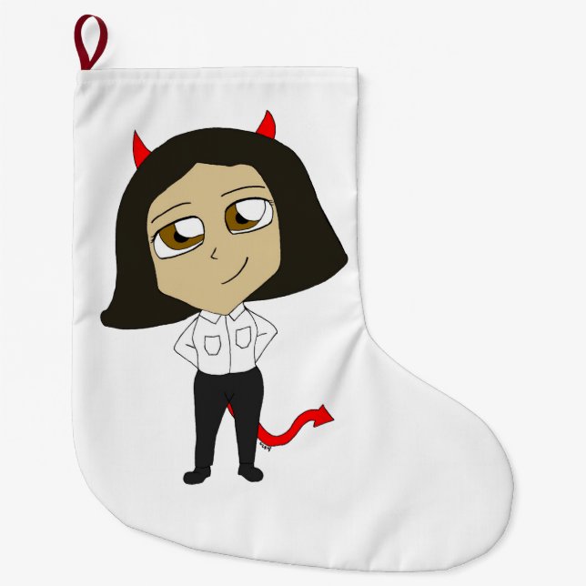 chibi devil girl large christmas stocking (Front)