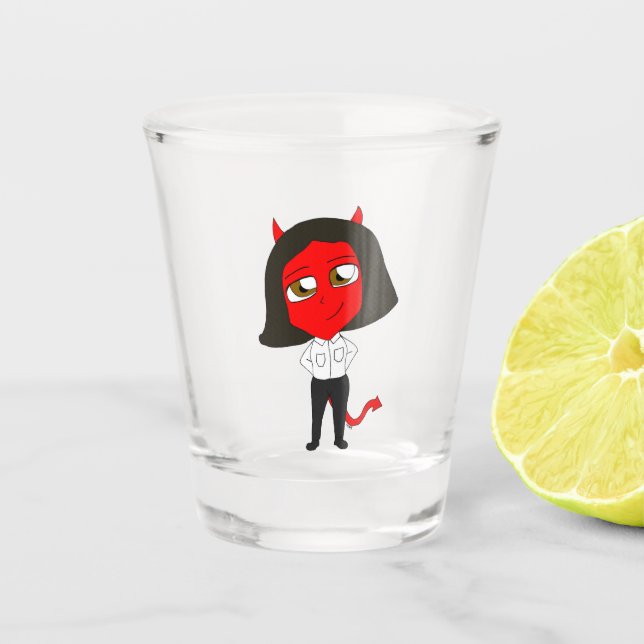 chibi devil girl shot glass (Front)
