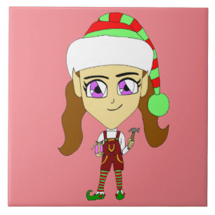 chibi elf ceramic tile