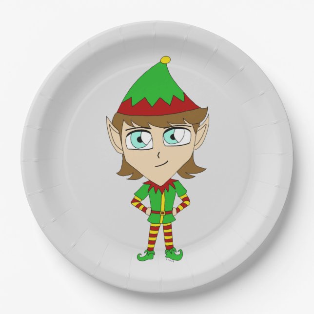 chibi elf  paper plate (Front)