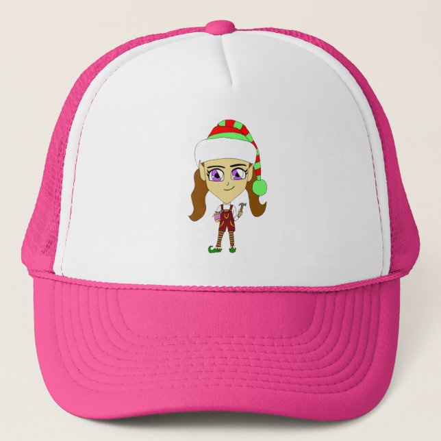 chibi elf  trucker hat (Front)