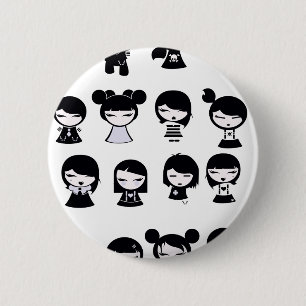 Chibi Emo Goth 6 Cm Round Badge