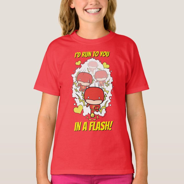 Chibi Flash - I'd Run To You In A Flash Valentine T-Shirt (Front)