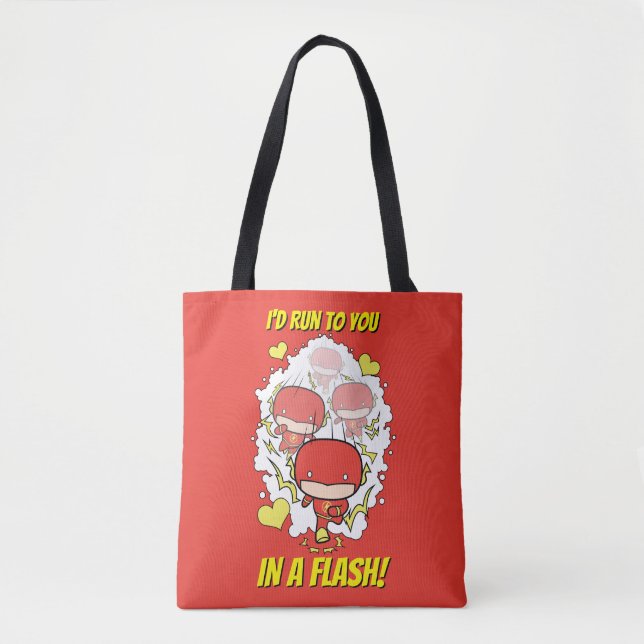 Chibi Flash - I'd Run To You In A Flash Valentine Tote Bag (Front)