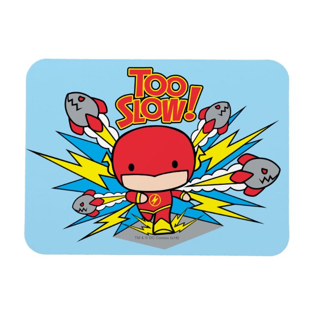 Chibi Flash Outrunning Rockets Magnet (Horizontal)