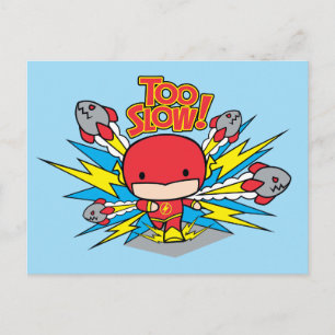 Chibi Flash Outrunning Rockets Postcard