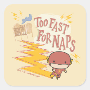Chibi Flash   Too Fast For Naps Square Sticker