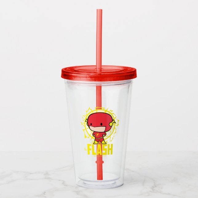 Chibi Flash With Electricity Acrylic Tumbler (Front)