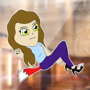 chibi foxy girl  button