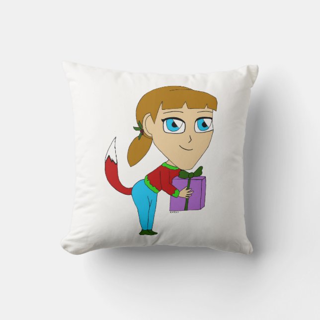 chibi foxy girl  cushion (Front)