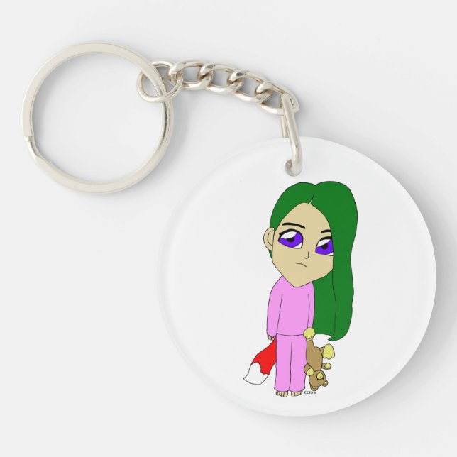 chibi foxy girl  key ring (Front)