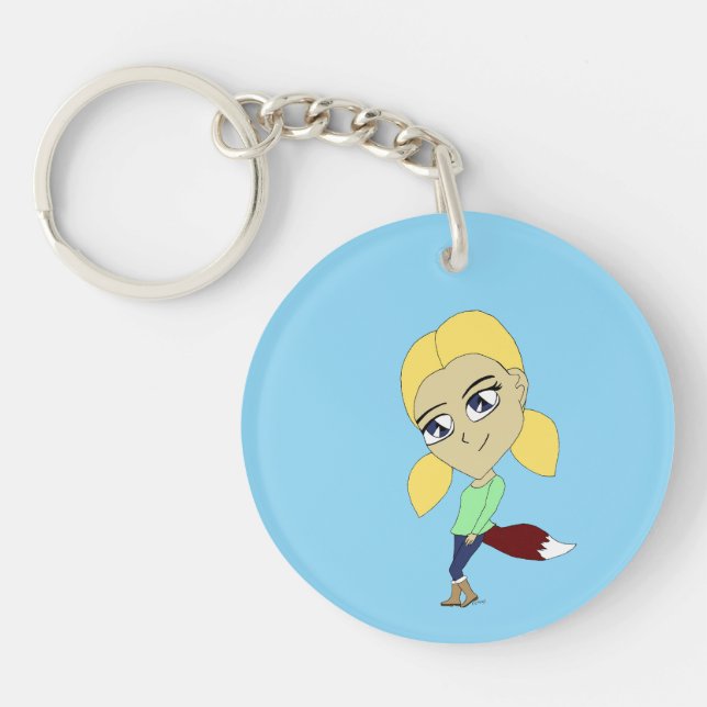 chibi foxy girl  key ring (Front)