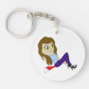 chibi foxy girl   keychain
