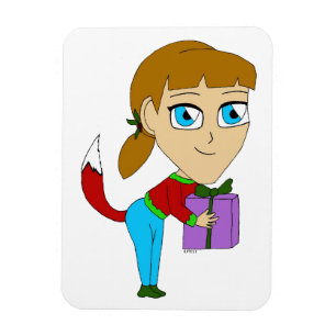 chibi foxy girl magnet