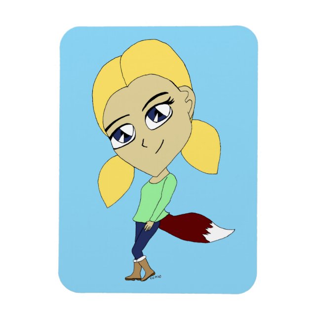 chibi foxy girl  magnet (Vertical)