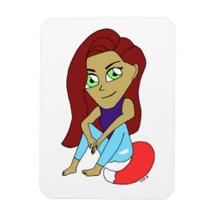 chibi foxy girl magnet