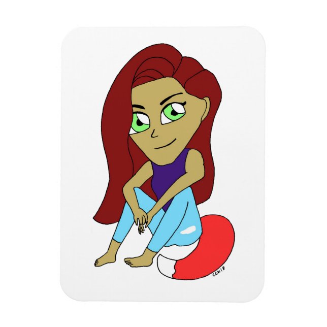 chibi foxy girl magnet (Vertical)