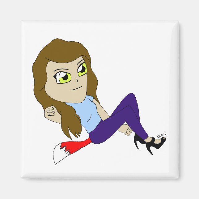 chibi foxy girl   magnet (Front)