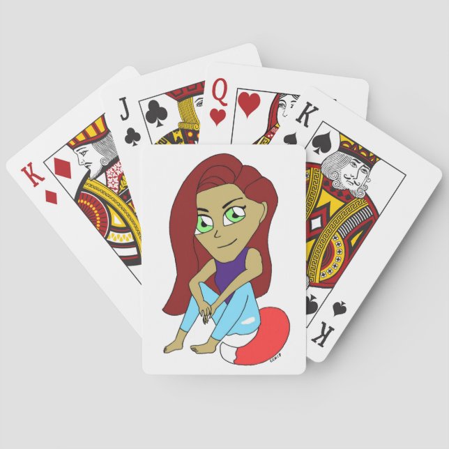 chibi foxy girl playing cards (Back)
