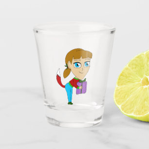 chibi foxy girl   shot glass