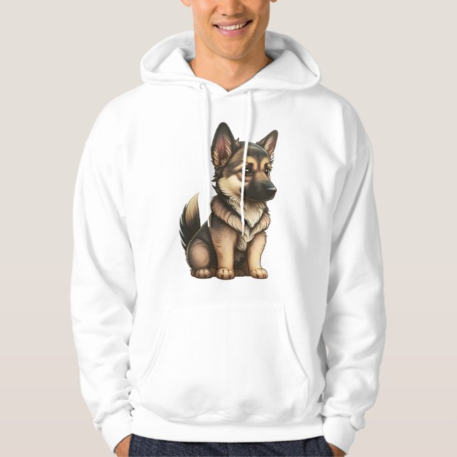 Chibi German Shepherd Hoodie (Front)
