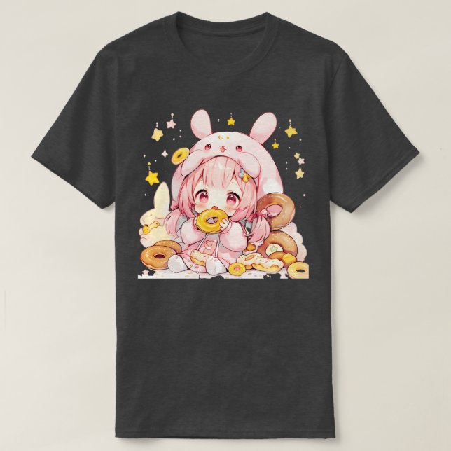 chibi girl and rabbit T-Shirt (Design Front)